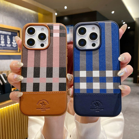 Apple iPhone Pro series Branded Premium Polo Leather Back Case - Brown