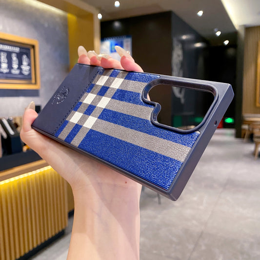 Samsung Ultra Series Branded Premium Polo Leather Back Case - Blue