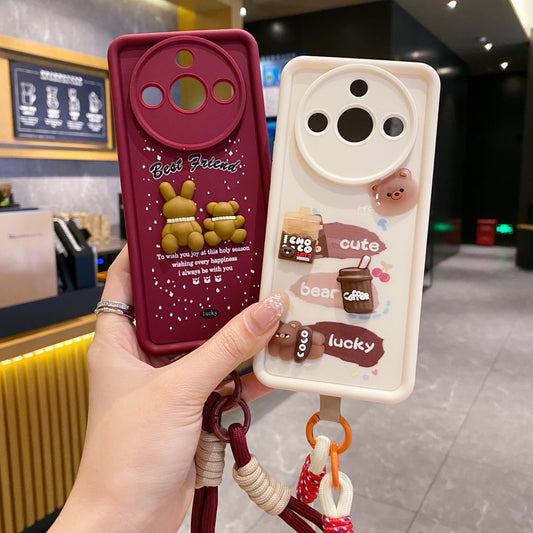 Realme 11 Pro/11 Pro Plus 5G Coffee Soft Silicone Lanyard Back Cover Case - Lanyard 3