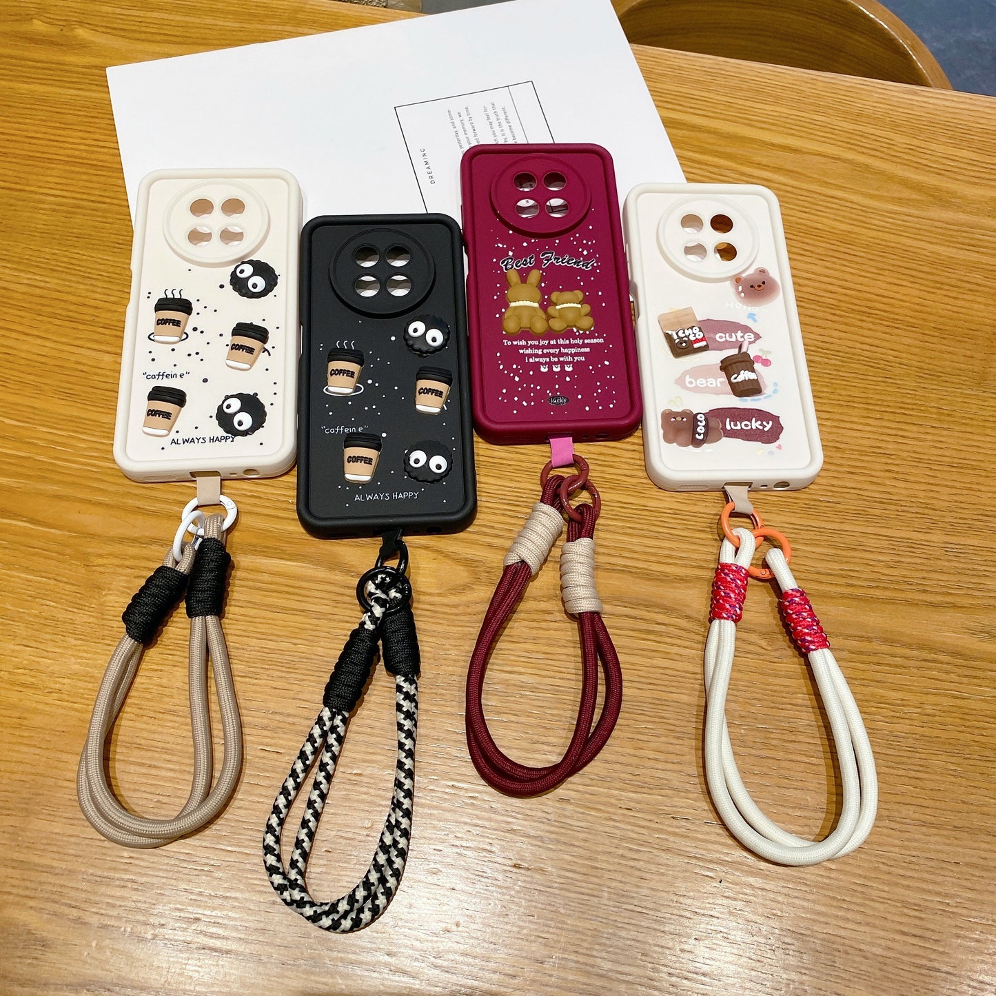 Realme 12/12X 5G Coffee Soft Silicone Lanyard Back Cover Case - Lanyard 4