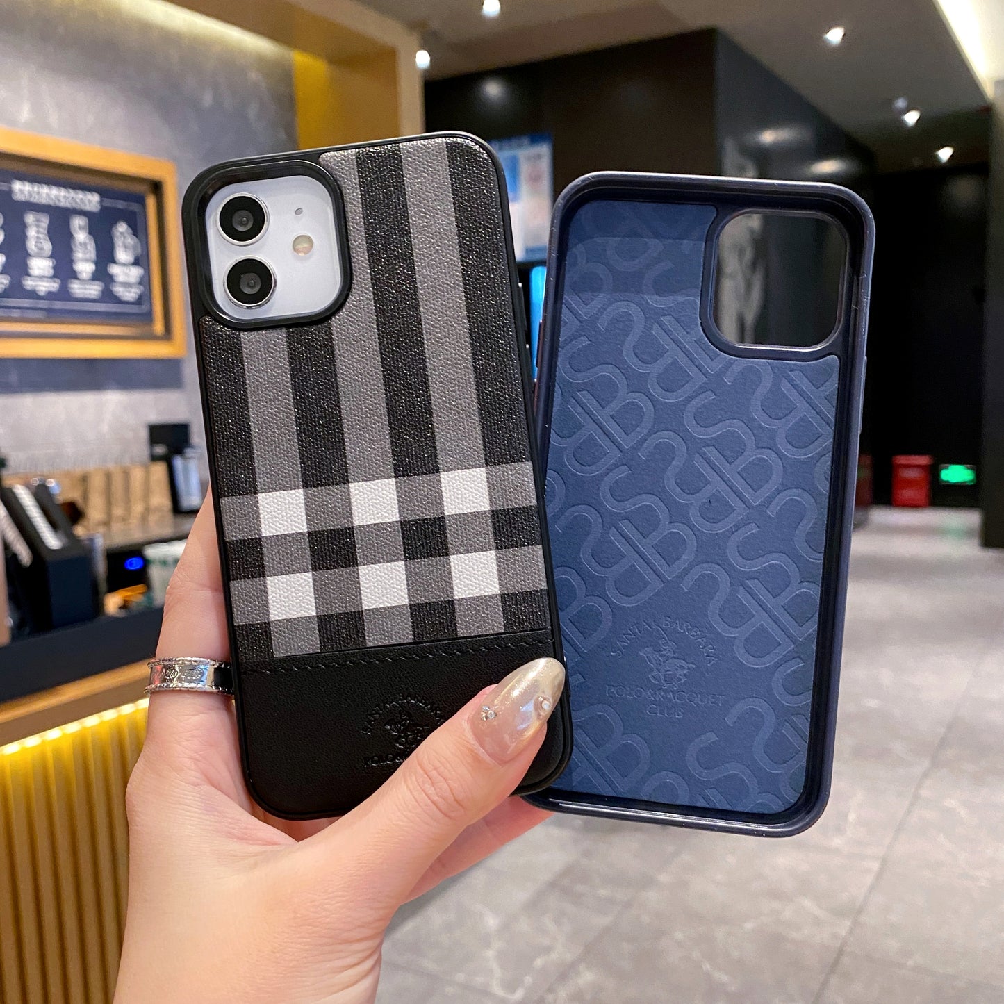 Apple iPhone 11 Branded Premium Polo Leather Back Case - Black