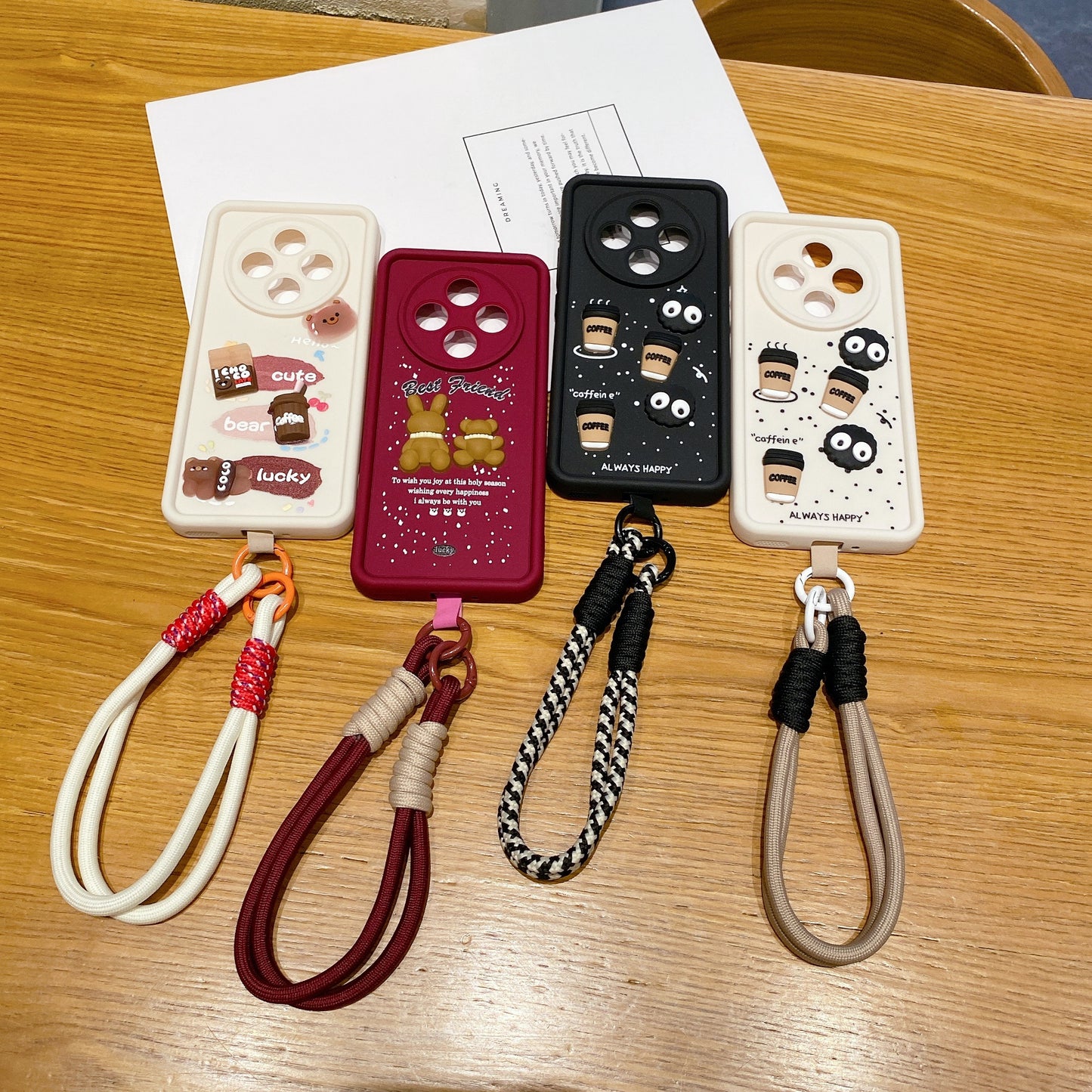 Oppo F27 Pro Plus 5G Coffee Soft Silicone Lanyard Back Cover Case - Lanyard 1