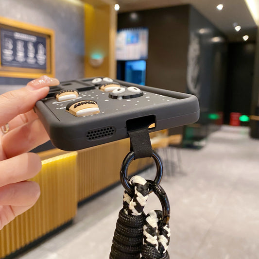 Vivo V29 / V29 Pro 5G Coffee Soft Silicone Lanyard Back Cover Case - Lanyard 1