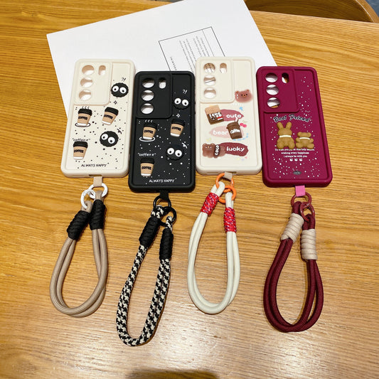 Vivo V29 / Vivo V29 Pro 5G Coffee Soft Silicone Lanyard Back Cover Case - Lanyard 2