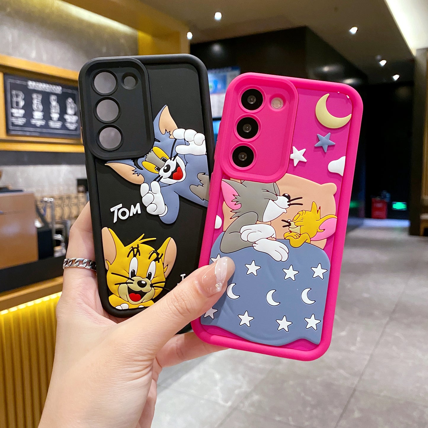 Samsung S23 5G Tom & Jerry Soft Silicone Cute 3D Cartoon Back Cover Case - Tom & Jerry