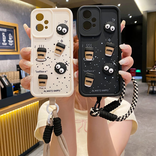 OnePlus Nord Ce 2 Lite 5G Coffee Soft Silicone Lanyard Back Cover Case - Lanyard 2