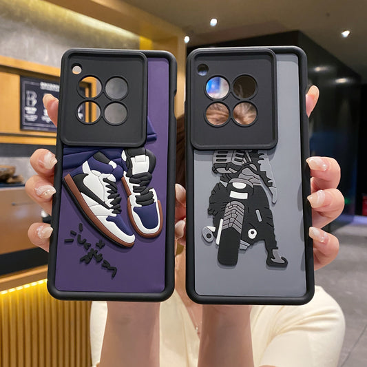 OnePlus 12R 5G Moto Rider Soft Silicone Cute 3D Cartoon Back Cover Case - Moto Rider