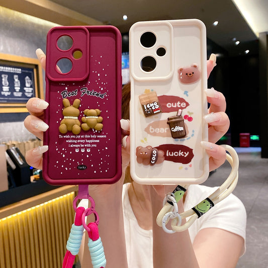 OnePlus Nord CE 3 Lite 5G Coffee Soft Silicone Lanyard Back Cover Case - Lanyard 4