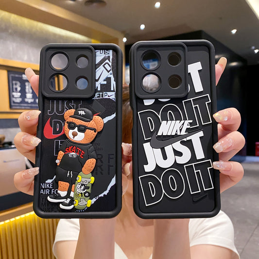 Redmi Note 13 5G Bear Soft Silicone Cute 3D Cartoon Back Cover Case - Bear