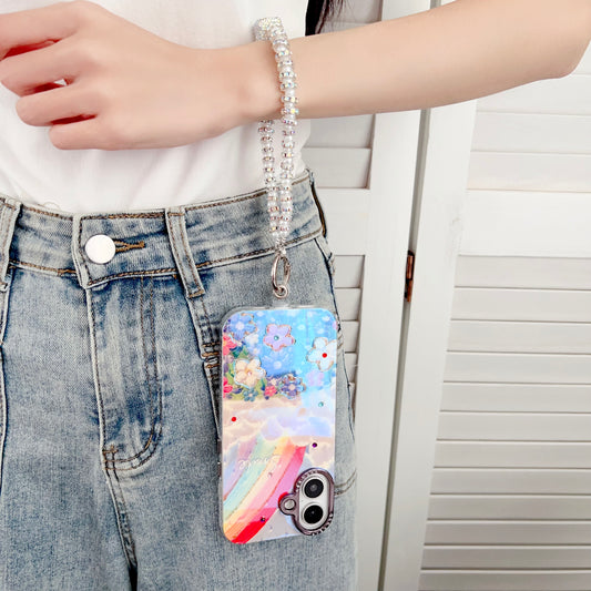 Apple iPhone 16 Series 3D Hot Trending Charms Rhinestone Flowers case - Pattern 4