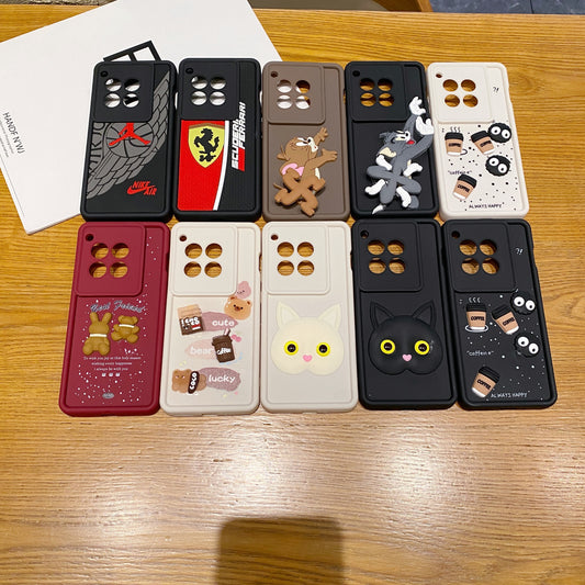 OnePlus 12R 5G Cat Soft Silicone Cute 3D Cartoon Back Cover Case - Cream White