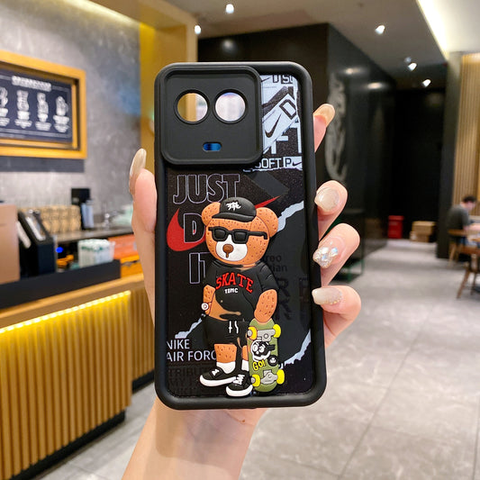 Realme 11 / 11x 5G Bear Soft Silicone Cute 3D Cartoon Back Cover Case - Bear