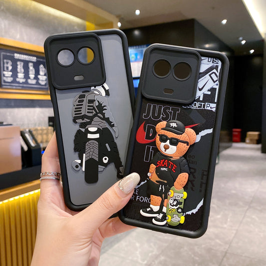 Realme 11 / 11x 5G Moto Rider Soft Silicone Cute 3D Cartoon Back Cover Case - Moto Rider