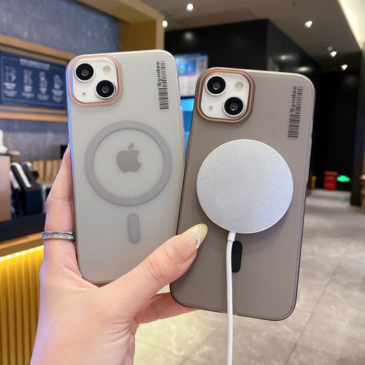 Apple iPhone 13 Premium Magnetic Frosted Ultra Slim Back Case - Frosted Grey