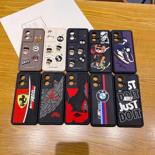 Motorola Moto G85 5G Coffee Soft Silicone Cute 3D Cartoon Back Cover Case - Black