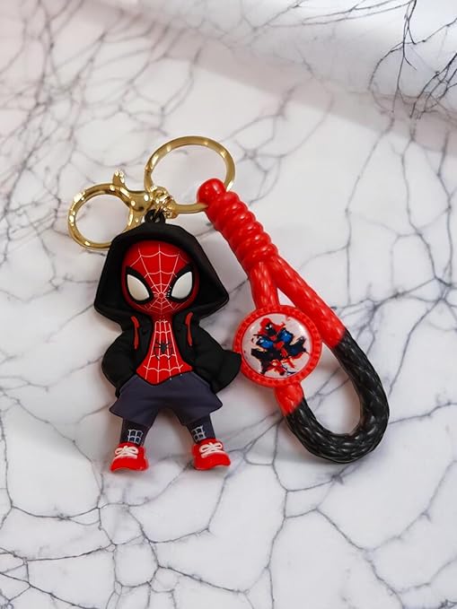 Combo (Pack Of 2) Cute Cartoon 3D Silicon PVC KeyRings - Spider