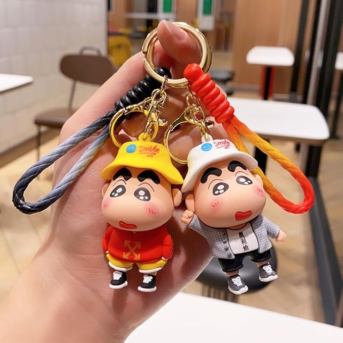 Combo (Pack Of 2) Cute Cartoon 3D Silicon PVC KeyRings - Shinchan