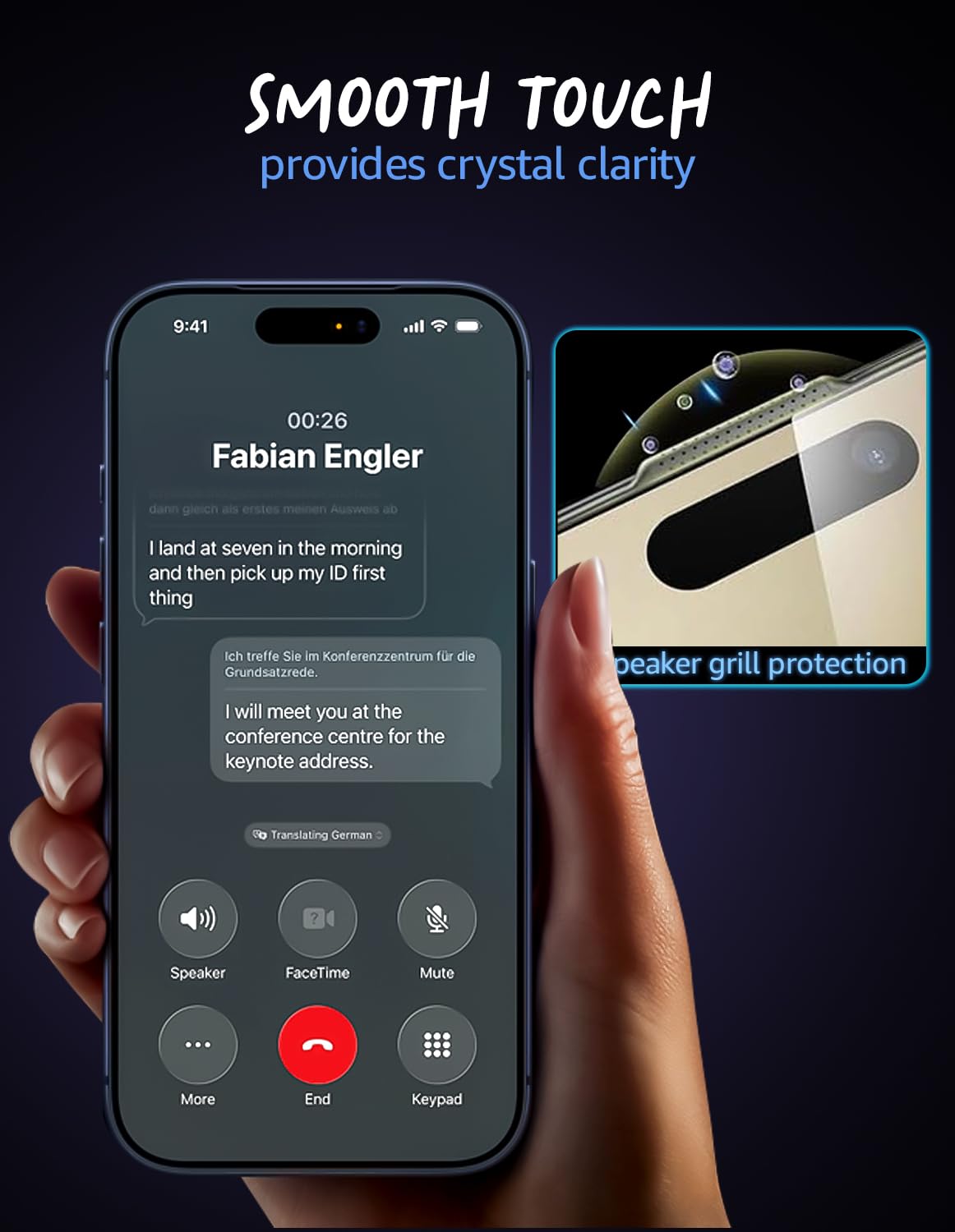 Apple iPhone 15 Pro Border-Less Dust Proof Gorilla Crystal Clear Tempered Glass
