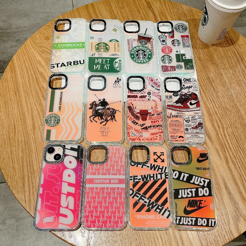 Apple iPhone New IMD Starbucks Design Gradient Back Case - Pattern 7