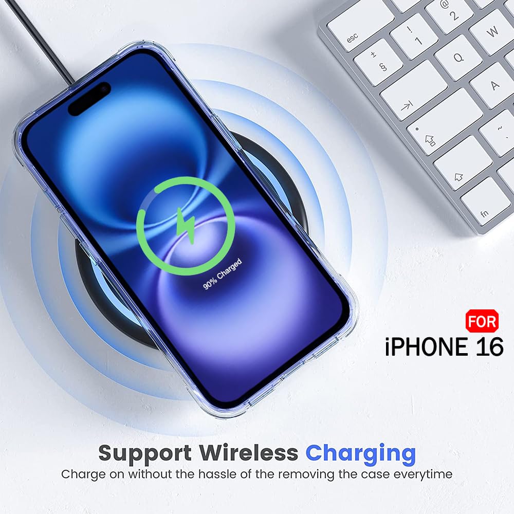 Apple iPhone 16 Anti Yellow Clear Magsafe Back Case Cover - White