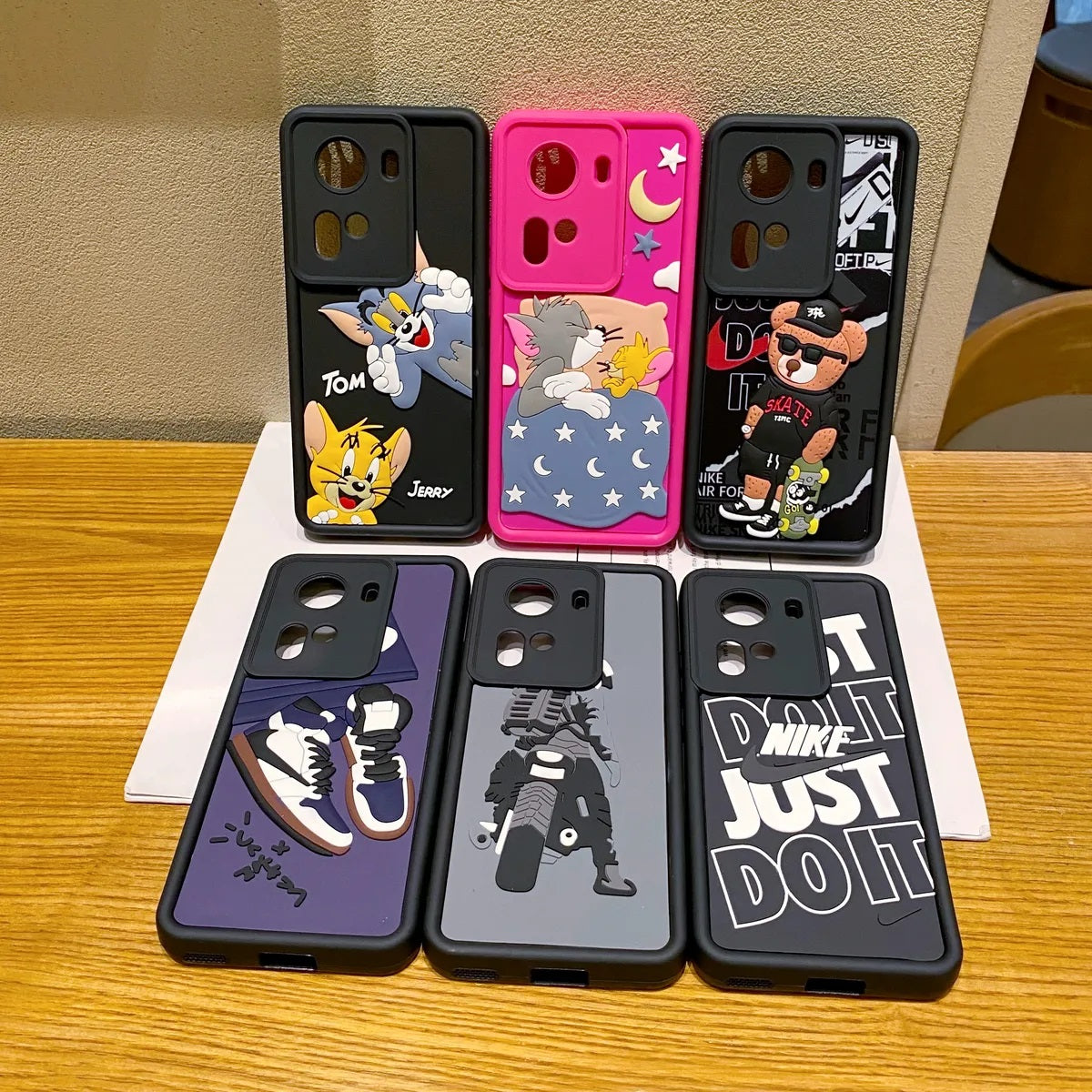 Oppo Reno 11 5G Moto Rider Soft Silicone Cute 3D Cartoon Back Cover Case - Moto Rider
