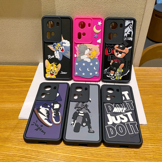 Oppo Reno 11 5G Moto Rider Soft Silicone Cute 3D Cartoon Back Cover Case - Moto Rider