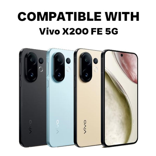 Vivo X200 FE 5G Magsafe Printed Smoke Black Matte Back Case and cover(Black)