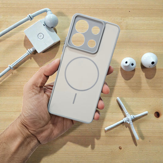 Redmi Note 13 Pro 5g Premium Magsafe Printed New Candy Color Back Case - Grey