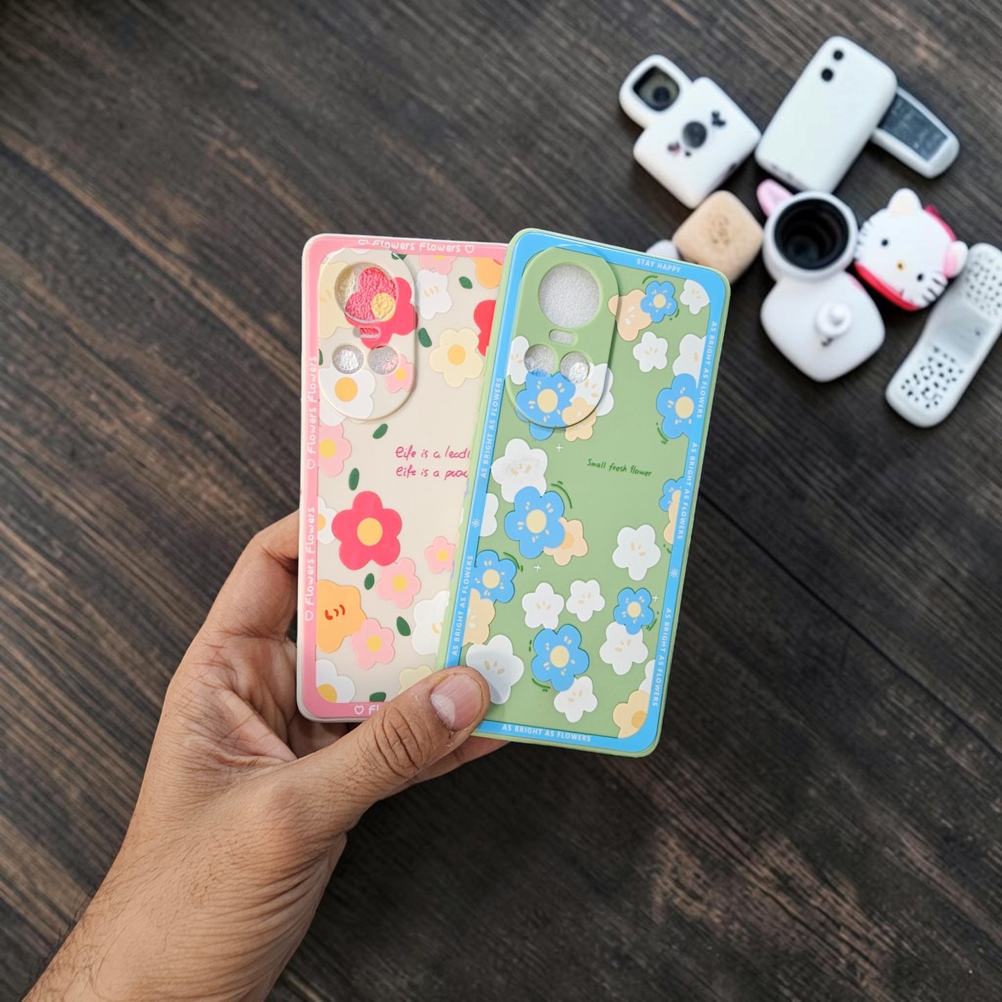 (Pack Of 2)Oppo Reno 10 Pro 5g Premium Flower Printed Girlish Back Case Cover - Combo 1