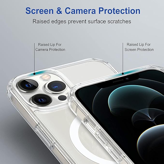 Apple iPhone 12 Pro Anti Yellow Clear Magsafe Back Case Cover - White