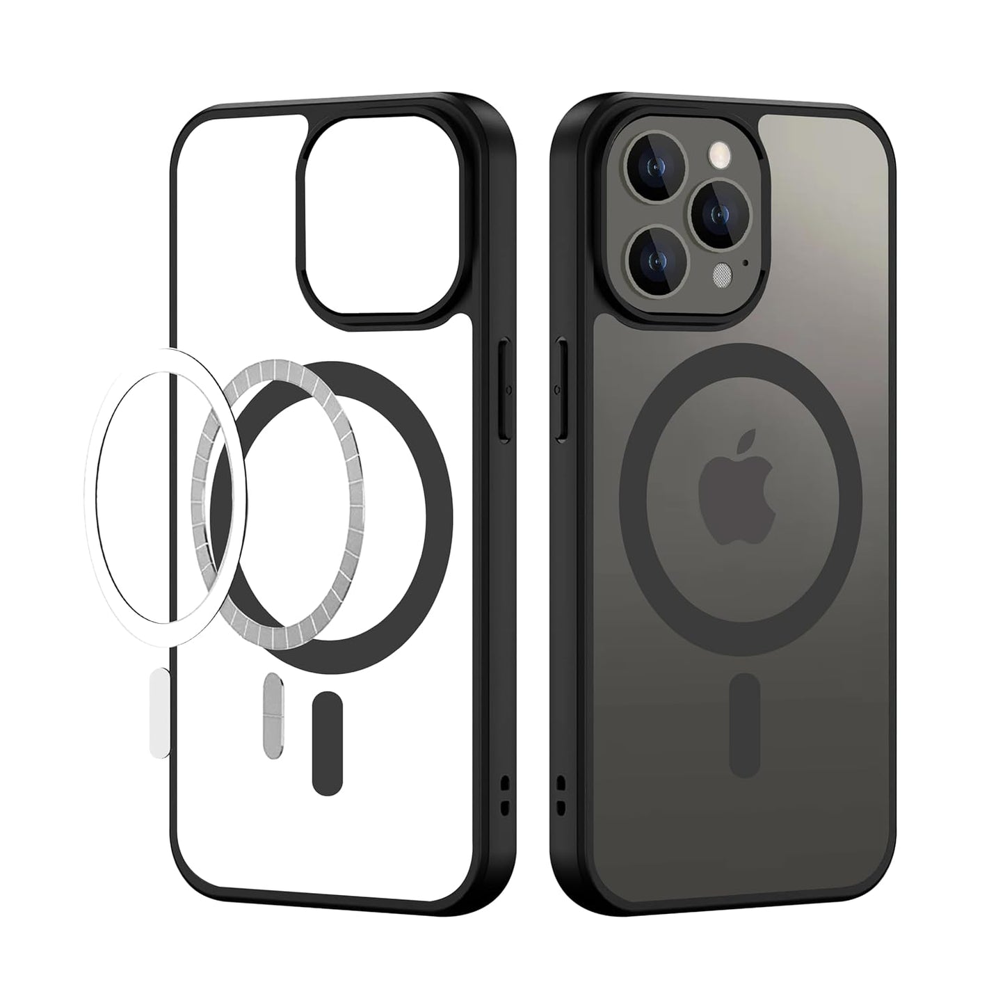 Apple iPhone 13 Pro Anti Yellow Clear Magsafe Back Case Cover - Black