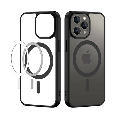 Apple iPhone 13 Pro Anti Yellow Clear Magsafe Back Case Cover - Black