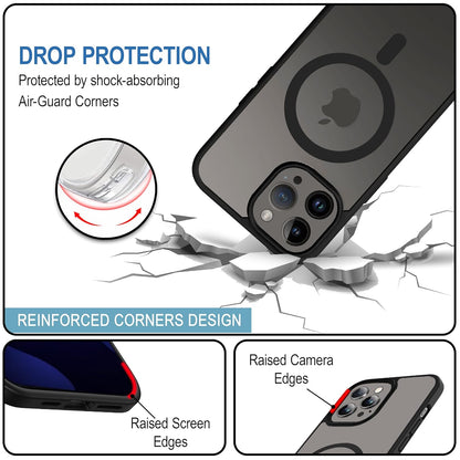 Apple iPhone 13 Pro Anti Yellow Clear Magsafe Back Case Cover - Black
