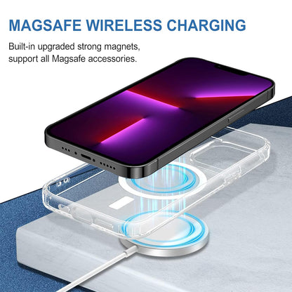 Apple iPhone 13 Pro Anti Yellow Clear Magsafe Back Case Cover - White