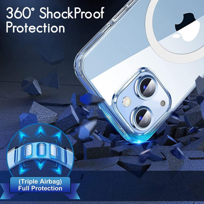 Apple iPhone 13 Anti Yellow Clear Magsafe Back Case Cover - White