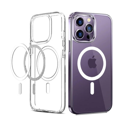 Apple iPhone 14 Pro Max Anti Yellow Clear Magsafe Back Case Cover - White