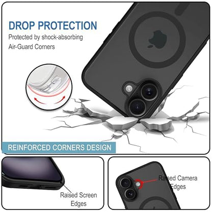 Apple iPhone 16 Plus Anti Yellow Clear Magsafe Back Case Cover - Black