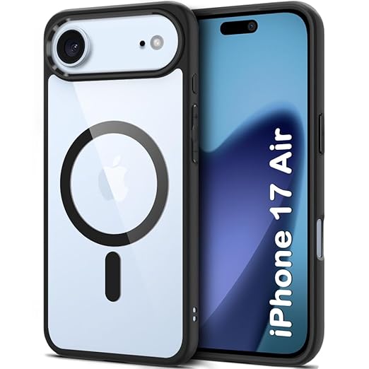 Apple iPhone 17 Air Anti Yellow Clear Magsafe Back Case Cover - Black