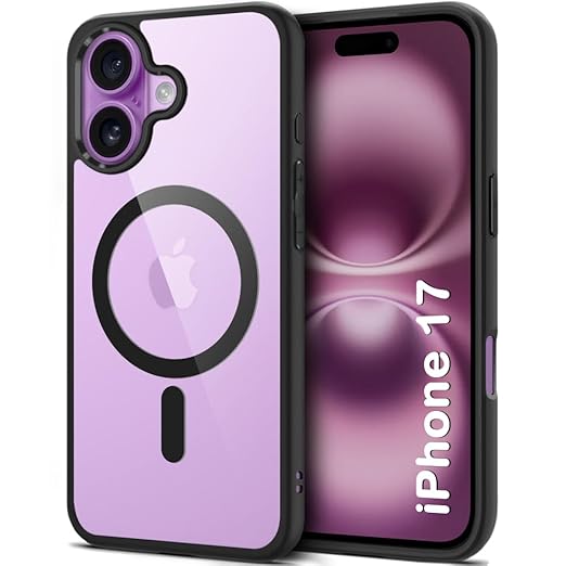 Apple iPhone 17 Anti Yellow Clear Magsafe Back Case Cover - Black