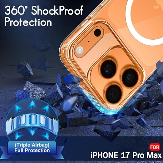 Apple iPhone 17 Pro Max Anti Yellow Clear Magsafe Back Case Cover - White