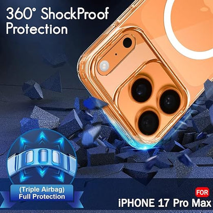 Apple iPhone 17 Pro Max Anti Yellow Clear Magsafe Back Case Cover - White