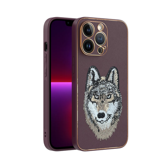 Apple iPhone 13 Pro Premium Embroidery Leather case - Pattern 10