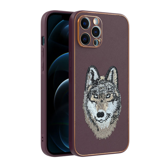 Apple iPhone 12 Pro Max Premium Embroidery Leather case - Pattern 11
