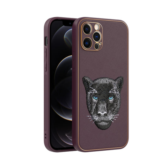 Apple iPhone 12 Pro Premium Embroidery Leather case - Pattern 11