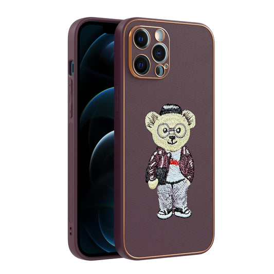 Apple iPhone 12 Pro Max Premium Embroidery Leather case - Pattern 12