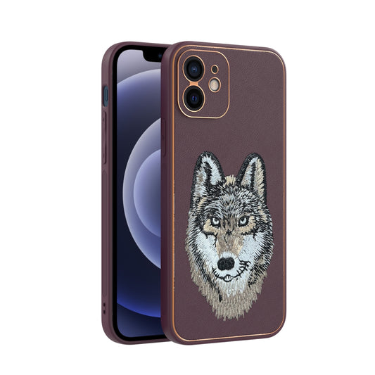 Apple iPhone 12 Premium Embroidery Leather case - Pattern 2