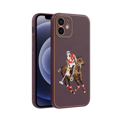 Apple iPhone 12 Premium Embroidery Leather case - Pattern 4