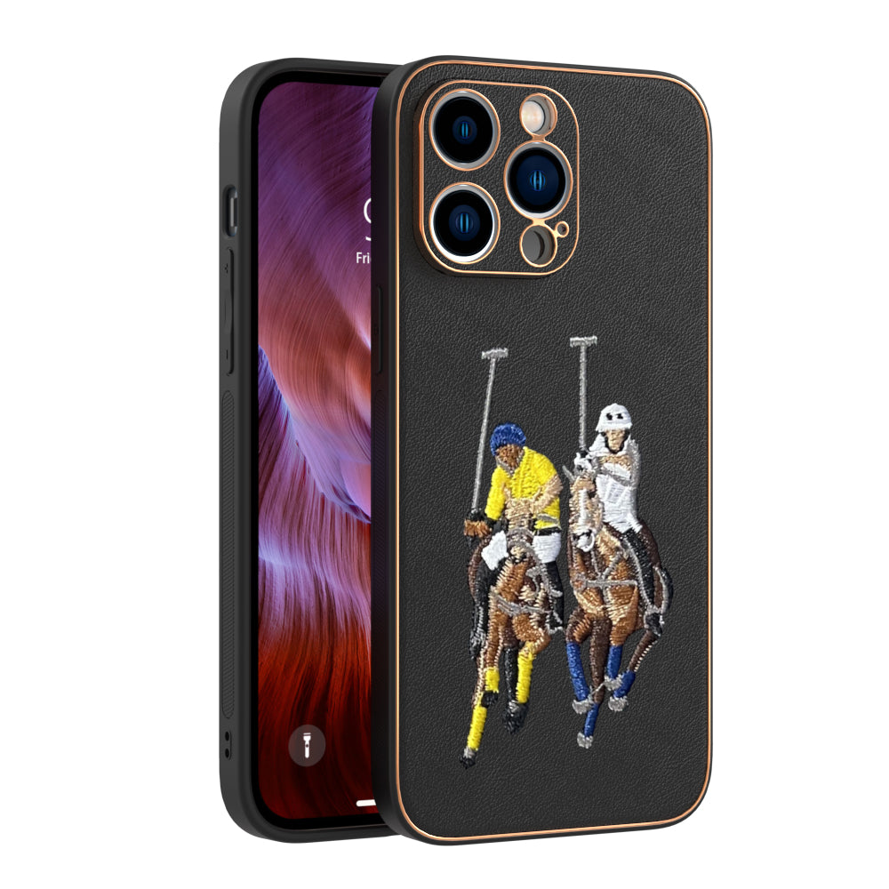 Apple iPhone 14 Pro Max Premium Embroidery Leather case - Pattern 4
