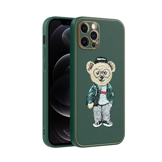 Apple iPhone 12 Pro Premium Embroidery Leather case - Pattern 7