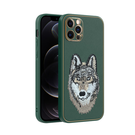 Apple iPhone 12 Pro Premium Embroidery Leather case - Pattern 8